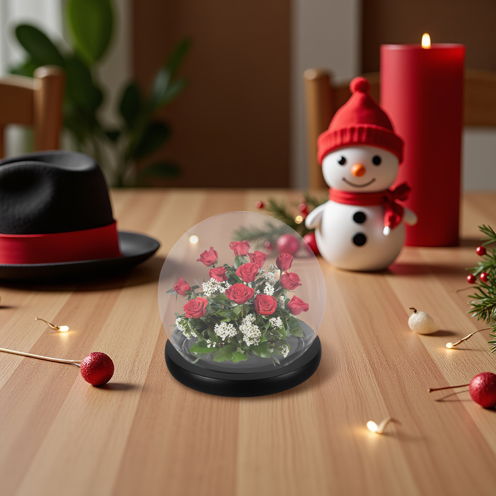 Plastic Dome Clear - Glazen klok met een stevige houten