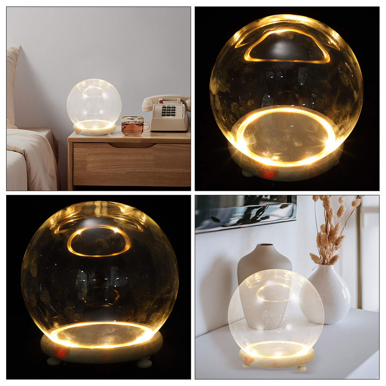 Plastic Dome Clear - Glazen kap met houten voet, voor