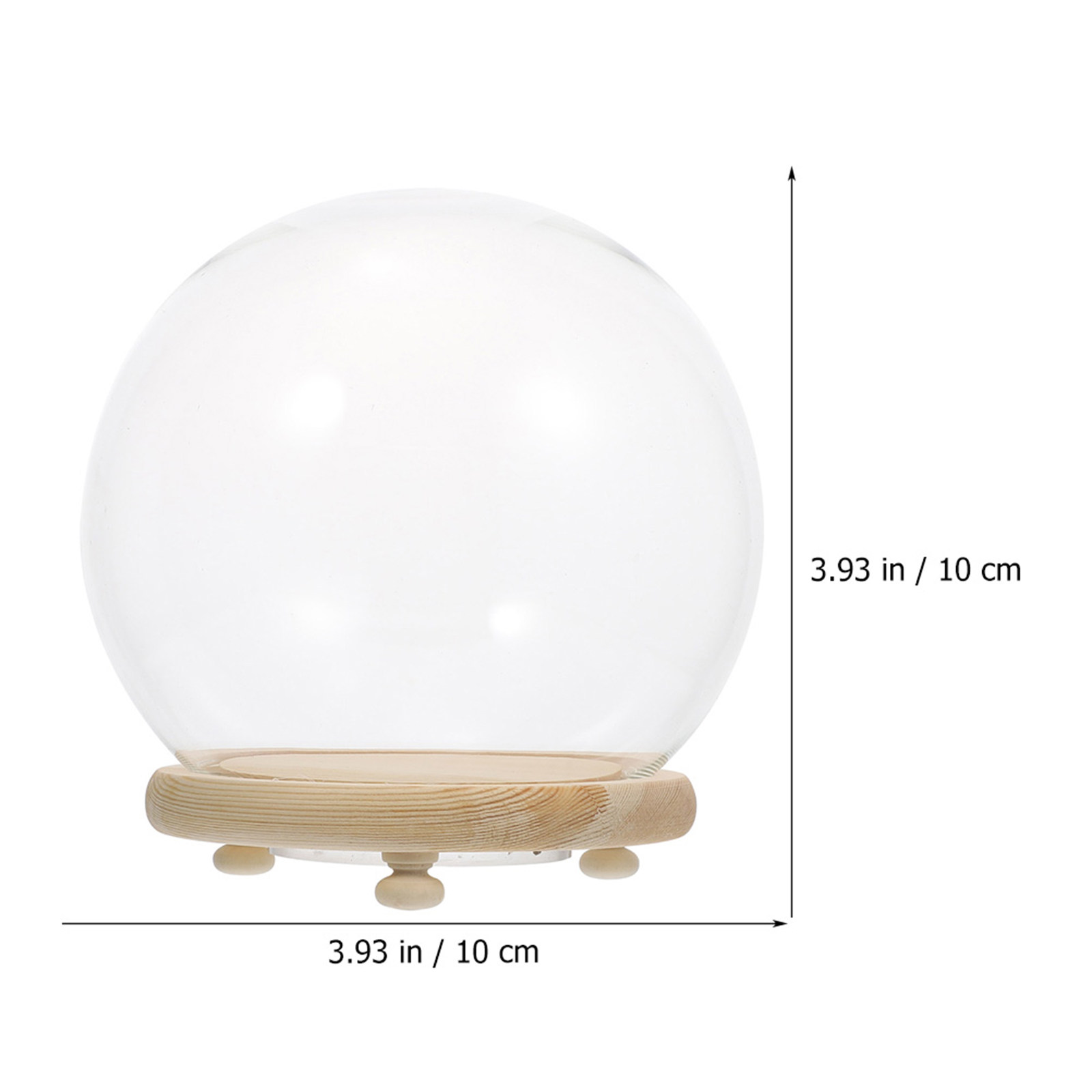 Glazen kap met houten voet, vo - Plastic Dome Clear recensie en prijs